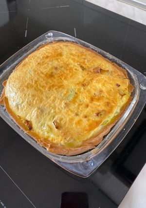 Una foto de Tarta de queso y puerros