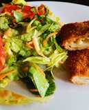 Milanesa de berenjena rellena de queso camembert