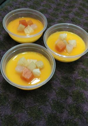 Foto resep Puding sutra syrup orange dengan buah