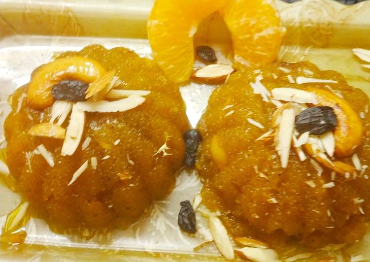 Orange rava halwa