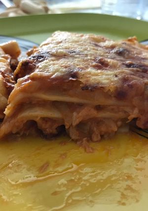 Una foto de Lasaña fácil de atún y berenjena