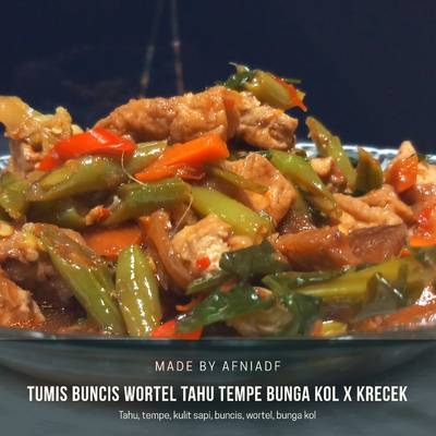 Resep Tumis Buncis Wortel Tahu Tempe Bunga Kol X Krecek Oleh Afnia Dwi Febriani Cookpad