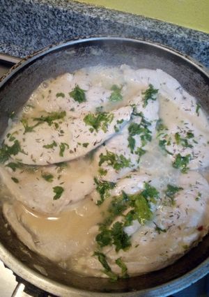 Una foto de Bifes de pollo a la crema