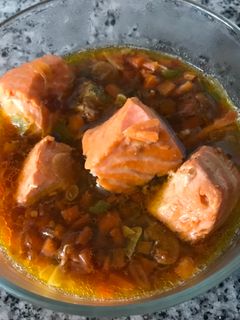 Foto resep Salmon kecap mpasi 17m