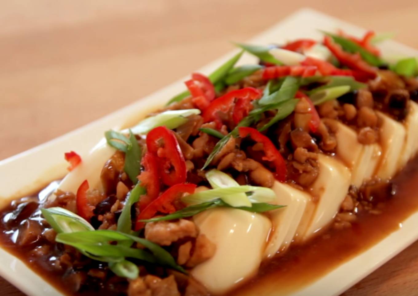 Steamed Tofu with Minced Meat