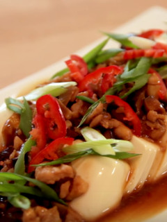 A picture of Steamed Tofu with Minced Meat.