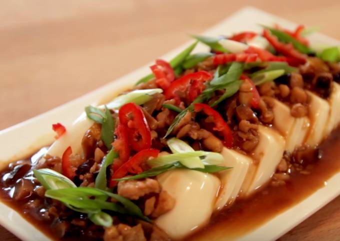 Steamed Tofu with Minced Meat