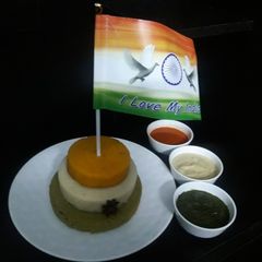 Tricolour dhokla A picture of Tricolour dhokla.