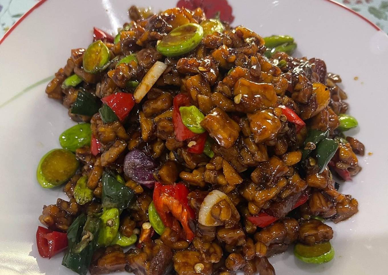 Oseng tempe petai kecap