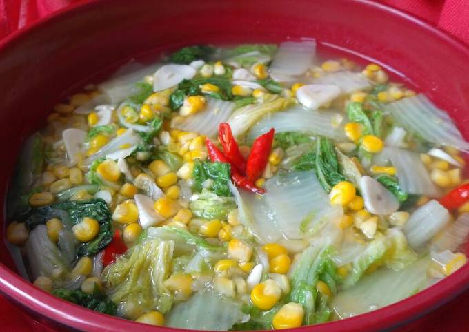 Resep Sayur Sawi Putih Jagung Manis Tanpa Minyak Oleh Tria Febrina Cookpad