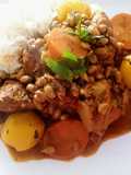 Estofado de pollo con frijol de soya