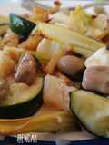 Verduras con bacalao y huevo frito