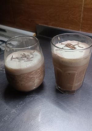 Una foto de Milkshake de chocolate alto en proteínas