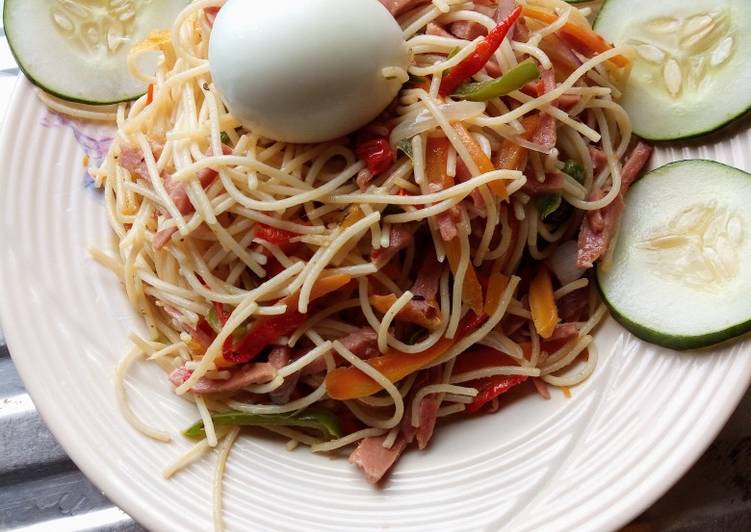 Easiest Way to Make Homemade Spaghettini stir fry