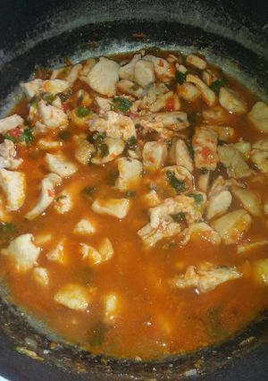 Una foto de Pechuga de pollo guisada