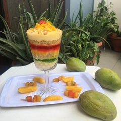 Mango custard trifle A picture of Mango custard trifle.