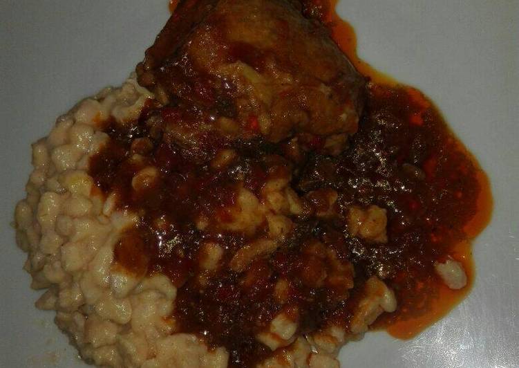 Samp and chicken stew