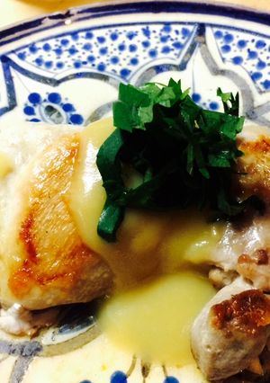 A picture of Grilled chicken with vinegar and miso (tori no amamiso sauce).