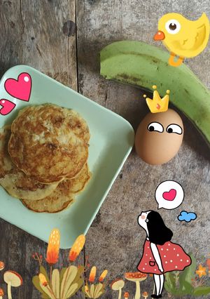 Foto resep Pancake 2 bahan (pisang & telur) #mpasi