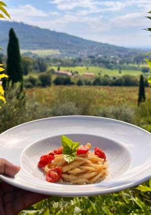 A picture of Tomato Pici Pasta from Scratch.