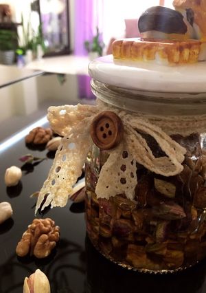 عکسی از دستور معجون عسلی (ګردو ،پسته)