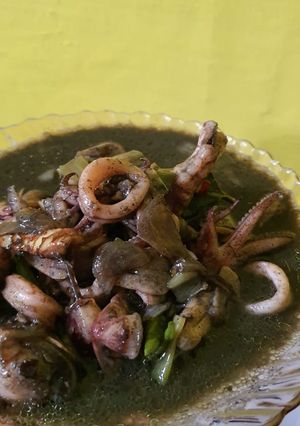 Foto resep Cumi cumi bumbu hitam