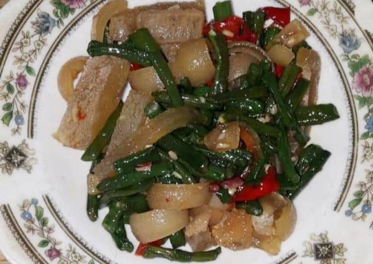 Oseng kulit, kacang panjang