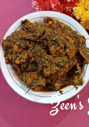 A picture of Methi Paalak Chicken.