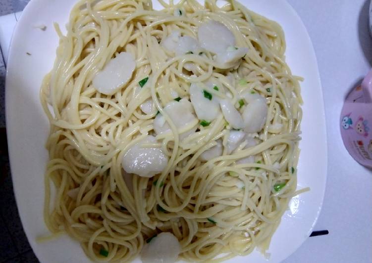 YUK DICOBA! Resep Spaghetti garlic dan scallop