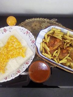 عکسی از دستور پلو مرغ مجلسی