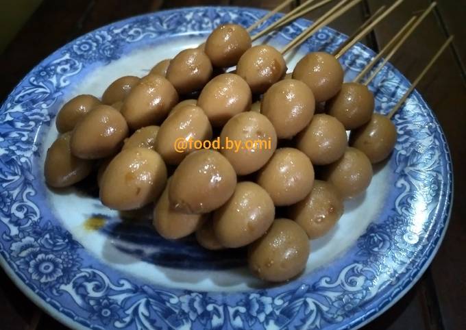 Sate Telur Puyuh Bacem ala angkringan