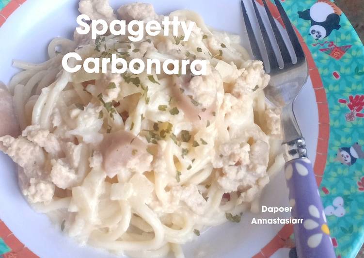 step by step Menyiapkan Spagetty Carbonara yang Lezat Sekali