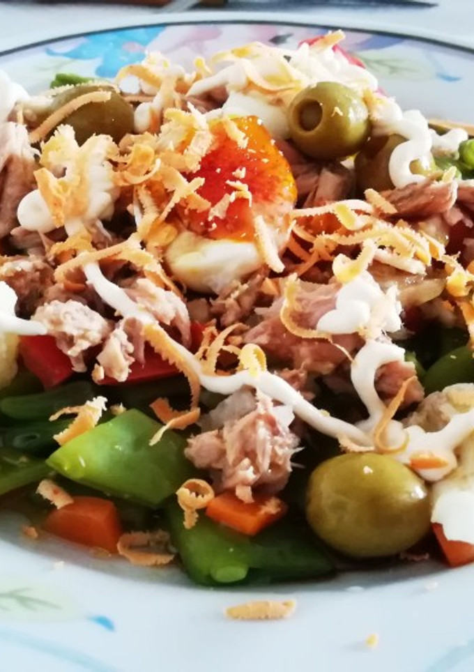 Una foto de Ensalada de judías y coliflor