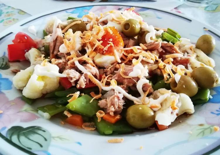 Ensalada de judías y coliflor