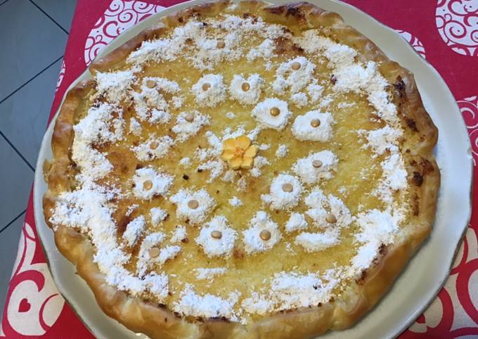 Tarte citron noix de coco au fromage blanc