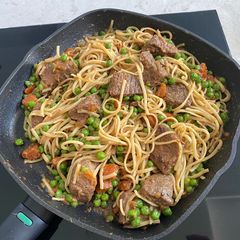 A picture of Linguine Beef Stew.