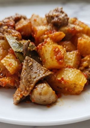 印尼辣炒馬鈴薯雞肝雞胗｜Sambal Goreng Kentang Ati Ampela 的食譜成品照片