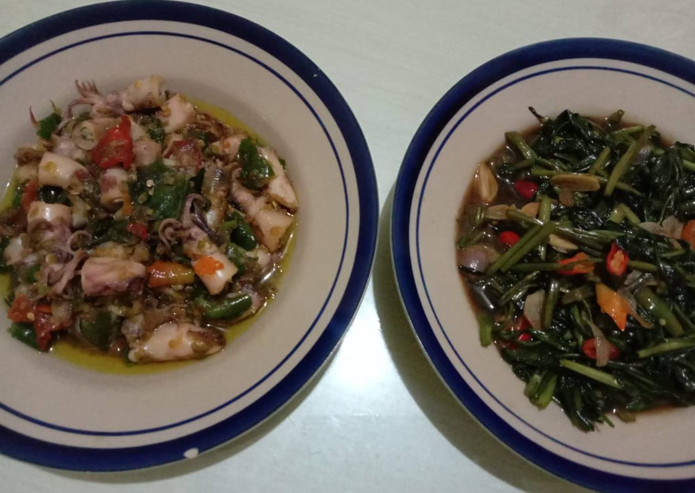 Tumis ikan asin cumi