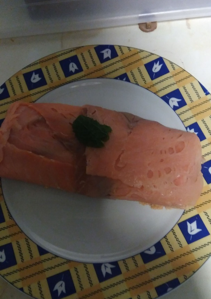 Una foto de Pudin rápido de salmón