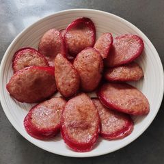 A picture of Fried Red Sausage.