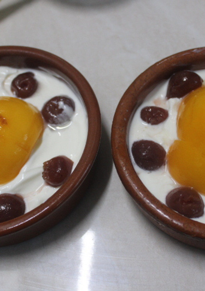 Una foto de Huevos fritos con granos