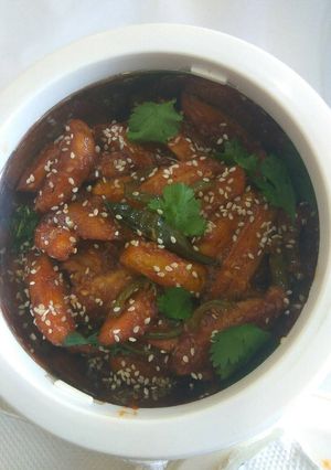 A picture of Honey chilli potato.