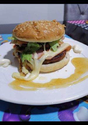 Una foto de Hamburguesa casera