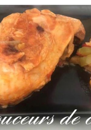 Une photo de Cuisses de poulet au curry aux trois poivrons
