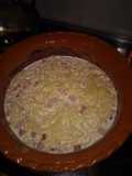 Spaghetti en crema blanca