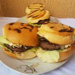 A picture of Home made Beef burger.