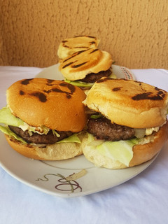 A picture of Home made Beef burger.