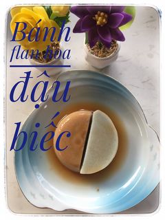 Hình của món Bánh flan hoa đậu biếc.