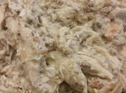 A picture of leftover chicken with cream of mushroom soup