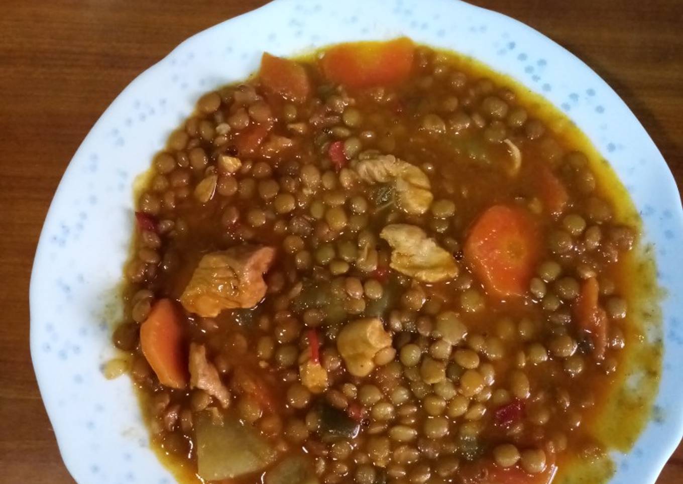 Lentejas con pollo